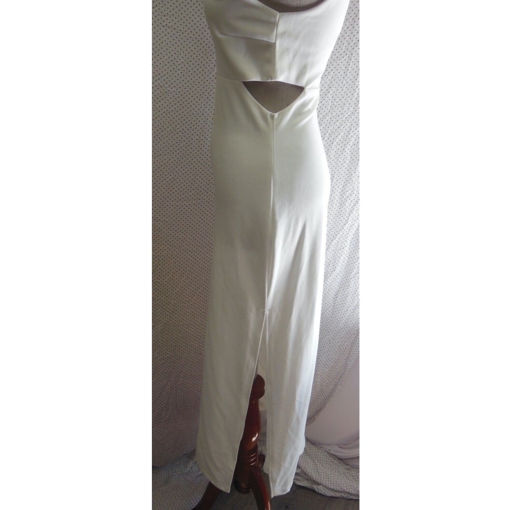NEW LULUS Captivate My Soul WHITE Cutout BODYCON Stretchy COCKTAIL Midi DRESS S - Picture 15 of 16